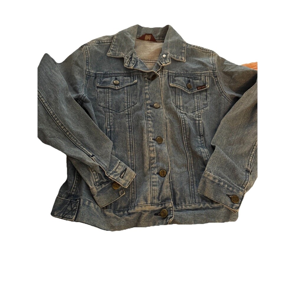 Vintage Women’s Mizz Lizz Denim Jacket With Harley Davidson Patch  SZ M